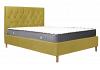 4ft Small Double Loxey Mustard Velvet fabric ottoman bed frame 2